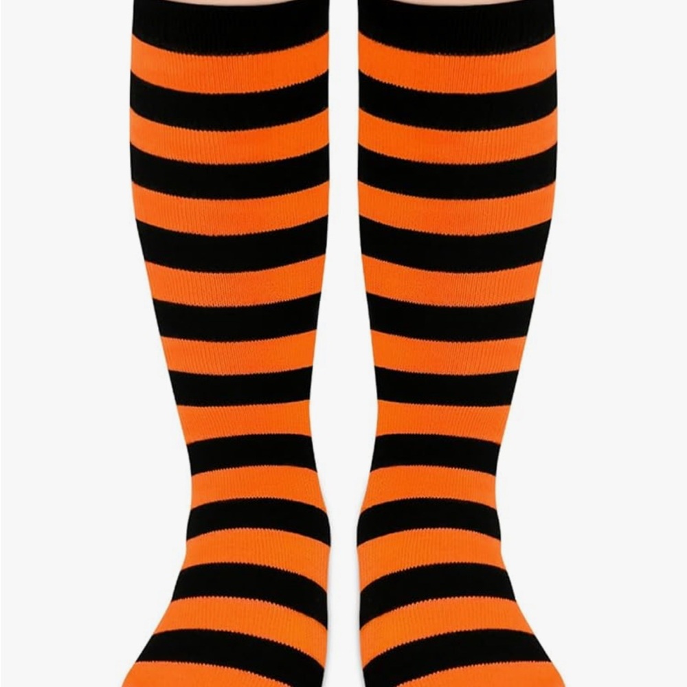 Striped Black and Orange baby socks